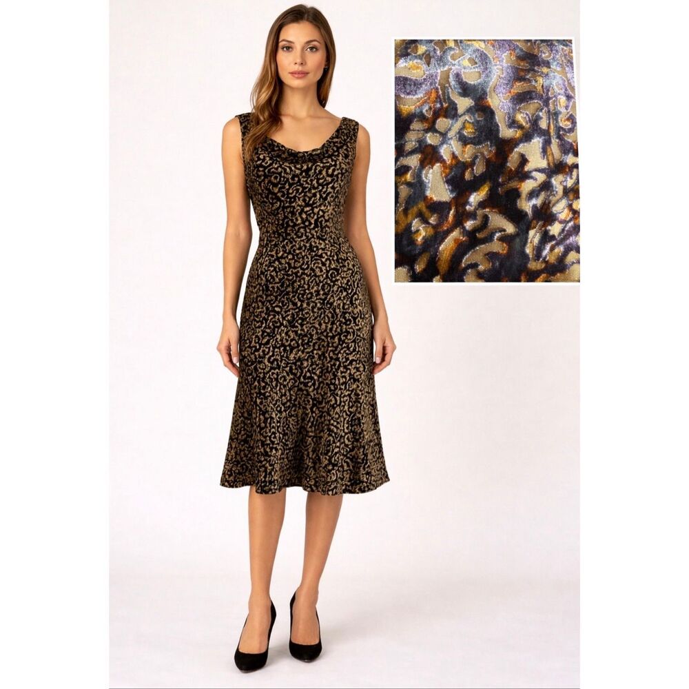 Peruvian Connection Burnout Velvet Color Shift Midi Dress Art 4